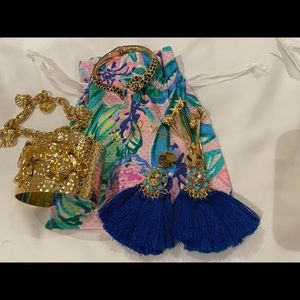 Lilly Pulitzer jewelry set with pouch, brand new